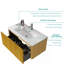 BB0436Y301, cuve en céramique blanche intégrée, ensemble de drain NON inclus