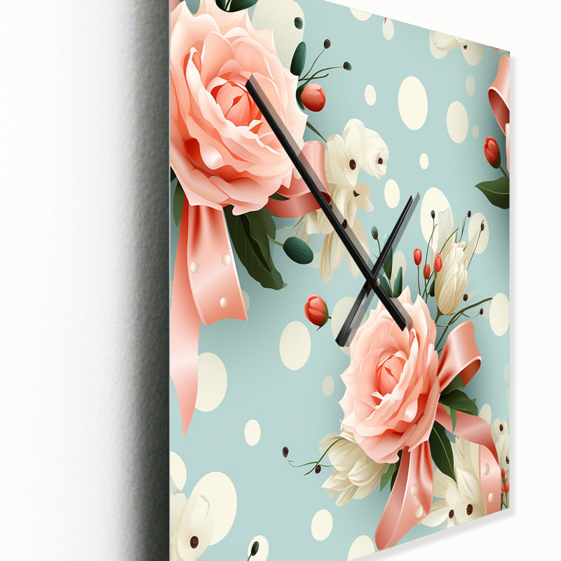 Horloge murale romantique à pois romantique, H 32 po x l 14 po x P 1 po