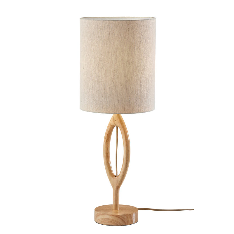 Lampe de table en bois massif Osie, Naturel, Beige
