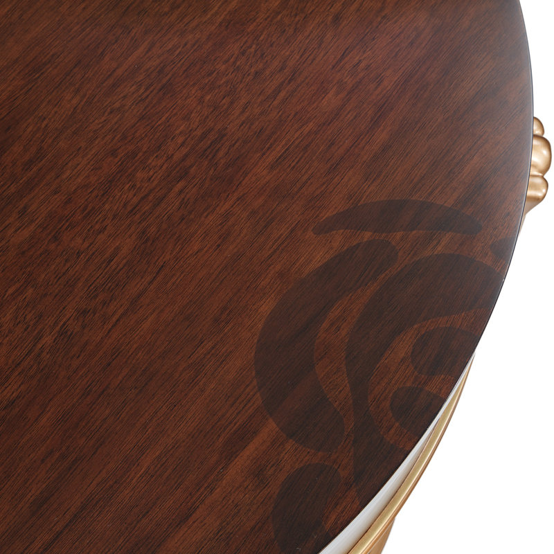 Round Dark Brown Wood and Glass End Table with Storage