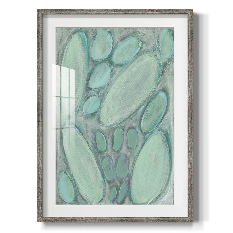 Blue Orbs I -Framed Print, Distressed, 25.5" H x 17.5" W
