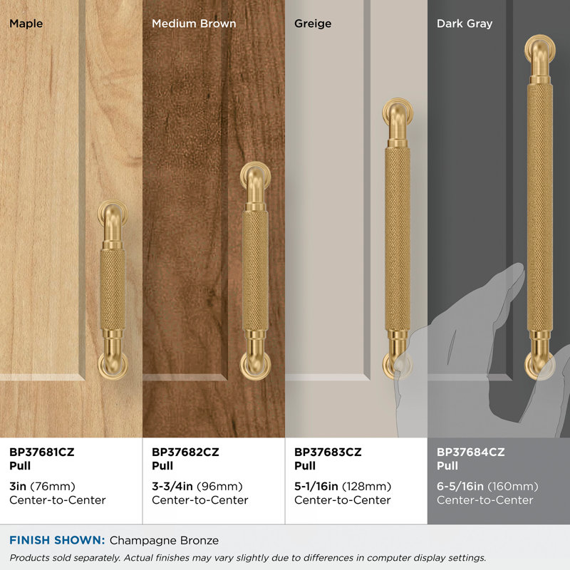 Collet  (96mm) Centre-to-Centre  Cabinet Pull, 6 5/16", Champagne Bronze