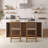 Dining Chairs with Faux Leather Woven back