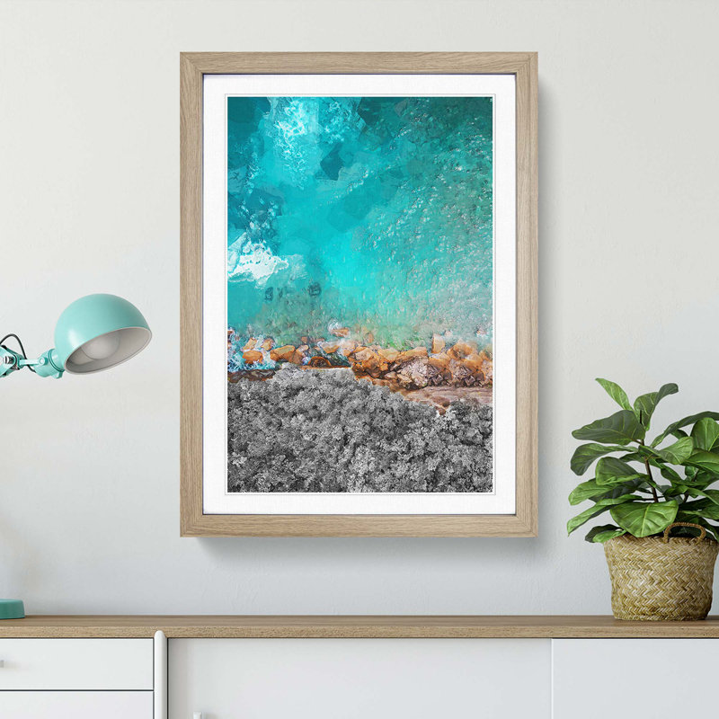 Atuh Beach in Bali Indonesia - Picture Frame Graphic Art Print, Oak Framed, 87cm H x 62cm W x 2cm D