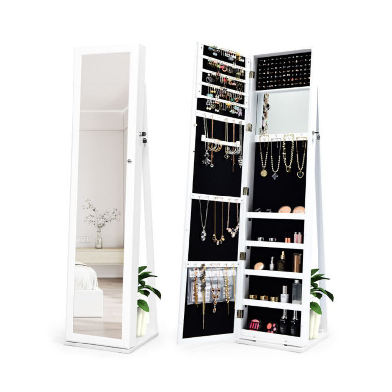Iemy 14.5'' Wide Freestanding Jewelry Armoire, White