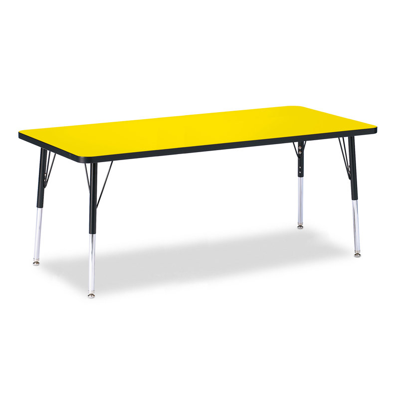 Table rectangulaire Berries, Jambe standard élémentaire 15" - 24", Érable et noir, 24 po x 48 po