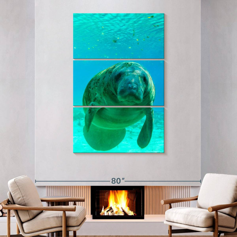 Brampt Swimming Manatee, 74" H x 48" W