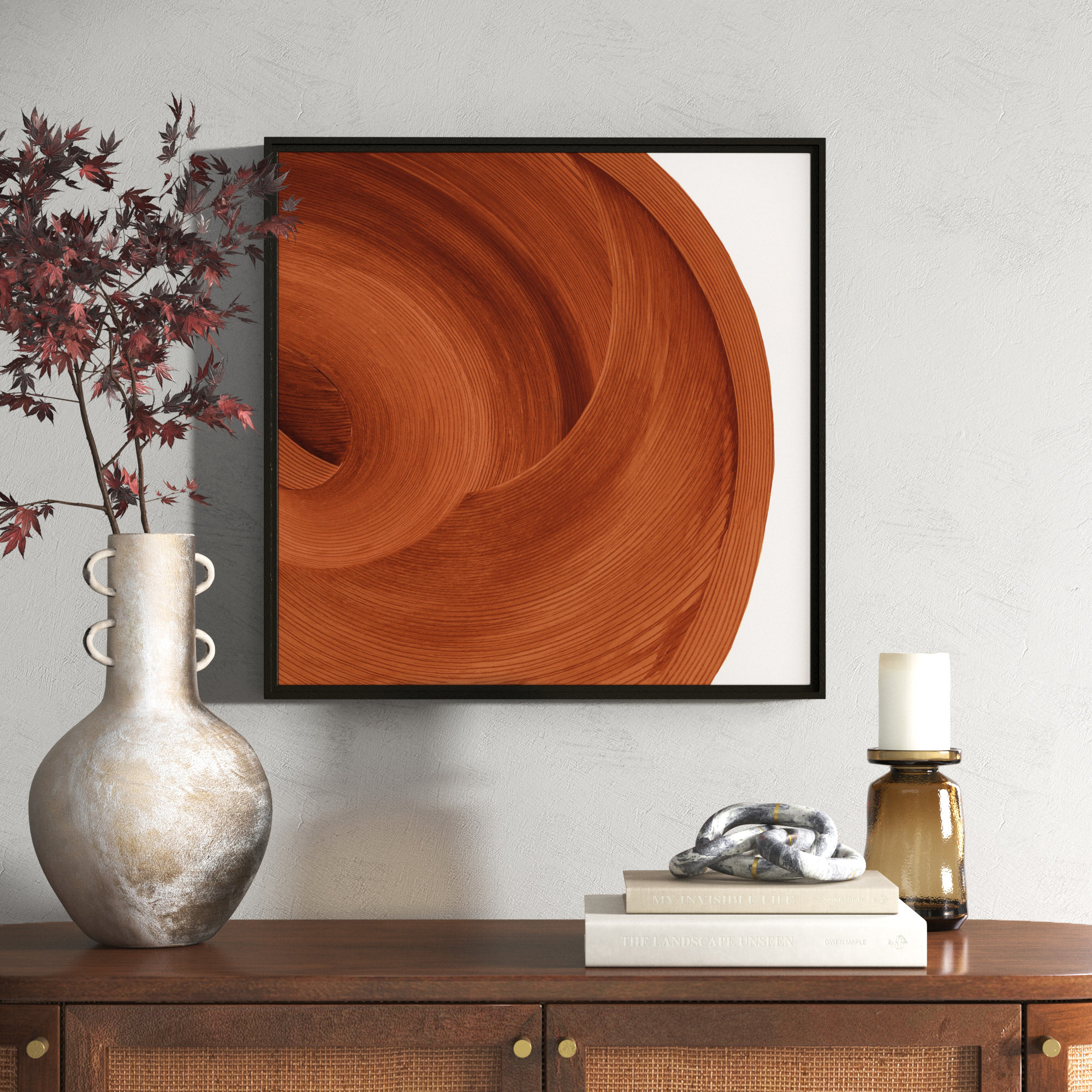 Affogato - Floater Frame Painting Print on Canvas, Espresso , 25.5" H x 25.5" W x 2" D