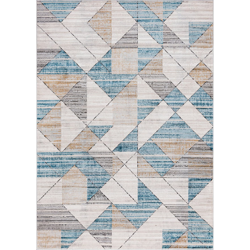 Geometric Indoor Rug, Rectangle 7'1" x 10'