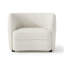 Chaise d'appoint Srey, boucle blanche moelleuse, dossier courbé de style smoking
