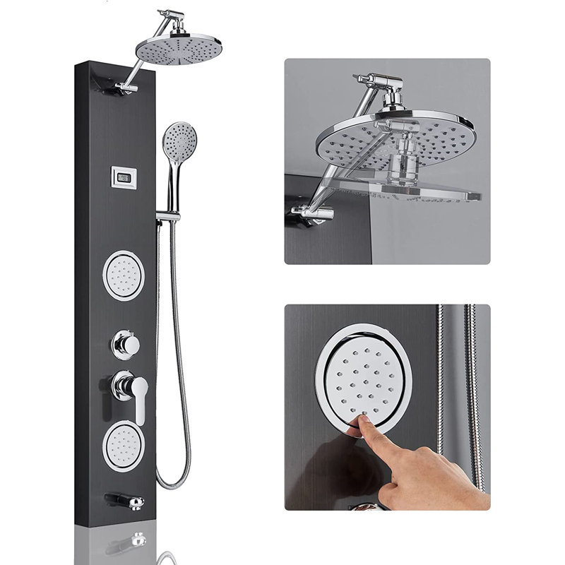 Panneau de douche 45 po avec pomme de douche réglable