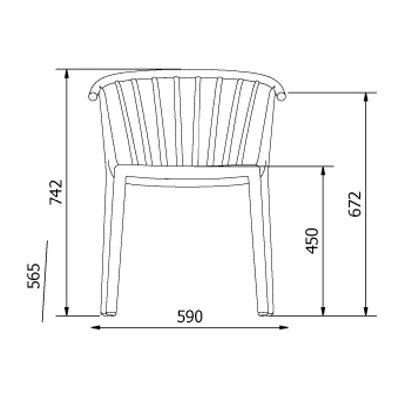 Chaise de patio Woody, Ivoire