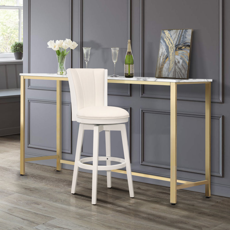 Tabouret de bar pivotant en bois Aniyan, Tabouret de bar (siège d'une hauteur de 31 po)