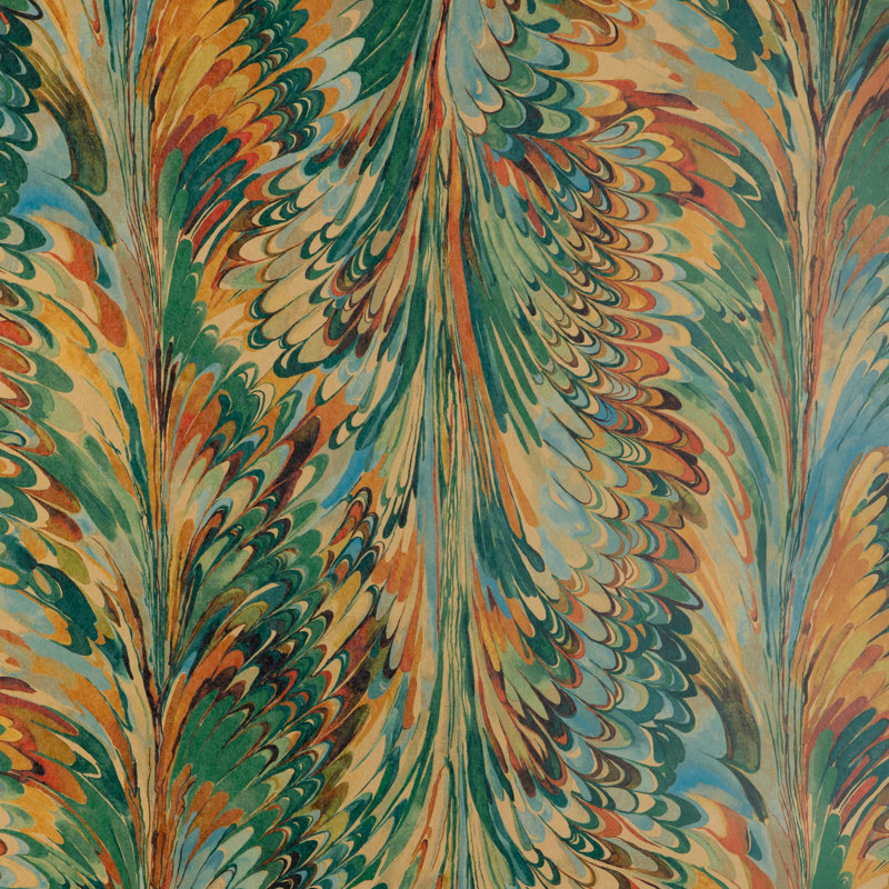 Barwick Taplow Abstract Pulp Blend Border, Teal/Bronze
