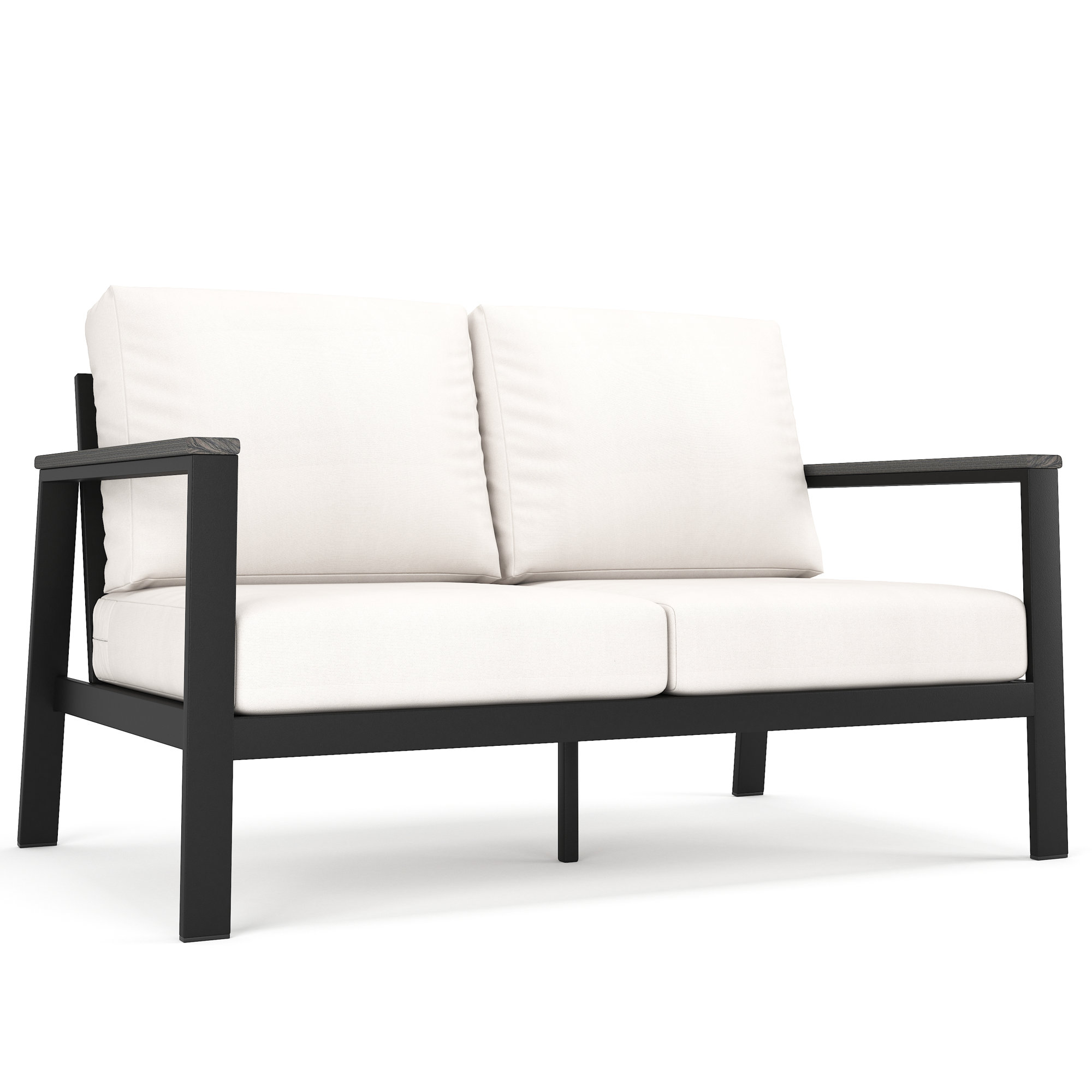 Townsend Loveseat with Sunbrella Cushion, Sunbrella Canvas Natural, Gray