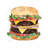 Watercolor All Dressed Double Cheeseburger Canvas | Home Decor