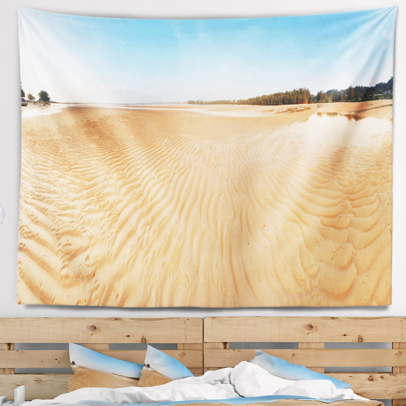 Tapisserie paysage marin plage exotique, H 32 po x l 39 po