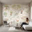 Papier peint fantaisiste Woodland Map, livre de contes, aquarelle pastel-980167207-980167200