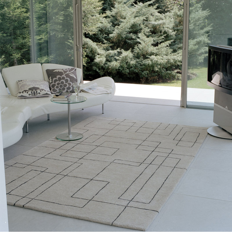 Sam Turner Cityscape 60 Knot Slate Area Rug, Rectangle 8' x 10'