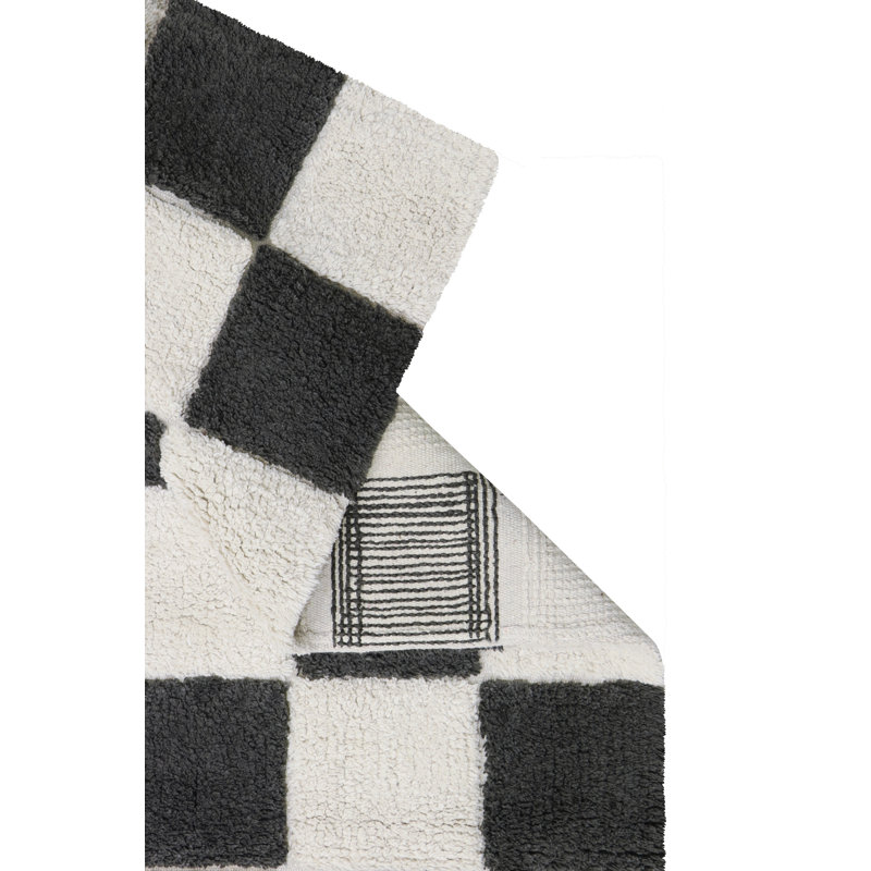 Tapis rectangulaire en coton tissé à la main Little Chefs, Rectangle 6 pi 7 po x 9 pi 10 po