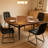 55.1'' Round Dining Table Set, Modern Kitchen Table for 4-6 Person, Steel Legs, Pedestal Dining Set with Dining Chair, Saving Space-115296622-115296621-122499343