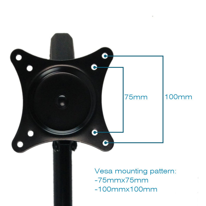 Black Full-Motion Wall Mount Monitor Arm with 180° Swivel