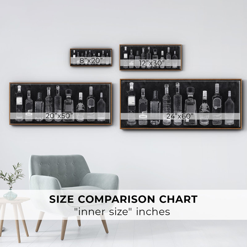 Bar Cart- Framed Canvas