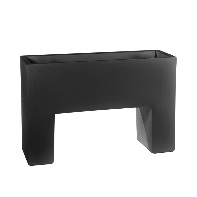 Pot à fleurs surélevé en résine Muro, H 7,75 po x l 11,75 po x P 4 po, Noir