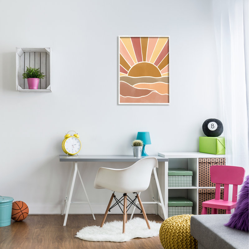 «Hilly Sunrise Beam Boho Landscape», art mural surdimensionné sur toile tendue par Taylor Shannon Designs, H 24 po x l 30 po