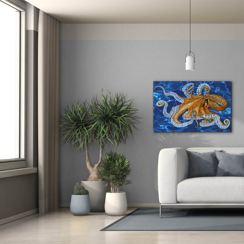  «Octopus» par Tim Jeffs, art mural sur toile, H 26 po x l 40 po