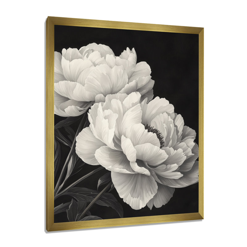 Bagby - Art mural floral, H 44 po x l 34 po, Reproduction encadrée d'une seule photo, Doré