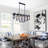 39" Modern Rectangular 6-light Chandelier Dimmable