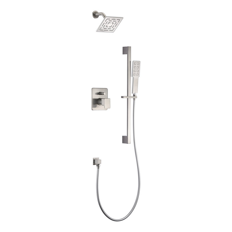 Acadia Complete Shower System with Rough in-Valve, Brushed Nickel