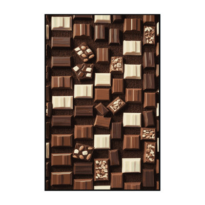 Washable Chocolate Bars Desserts Area Rug