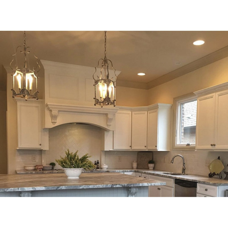 Chelsea 4 - Light Candle Style Square Chandeliers, Deep Ocean, 26" H x 9" W x 9" D