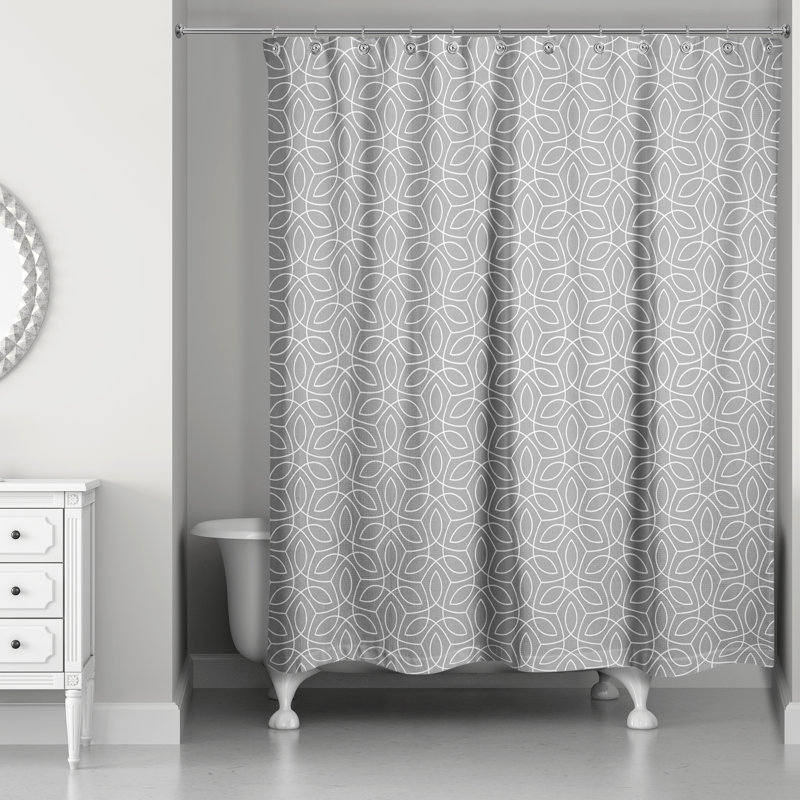 Rideau de douche à motif floral Rolman, Gris