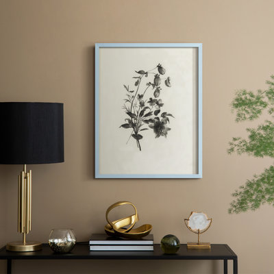 Reproduction florale vintage encadrée «Cccxxxv» - bois massif