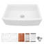 Station de travail blanche Farmhouse Sink - Évier de cuisine de ferme à cuve simple en céramique blanche 33 pouces