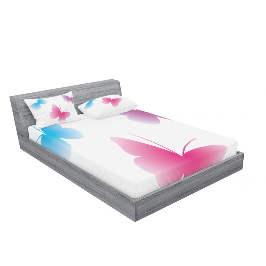 Microfiber Ombre Sheet Set Ambesonne 