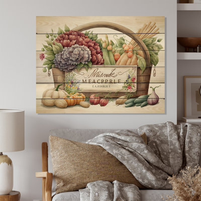 Fruit In Basket I - Landscape Lake House Wood Wall Decor