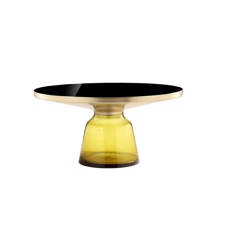 Gbelinda Coffee Table Gray Glass, Yellow