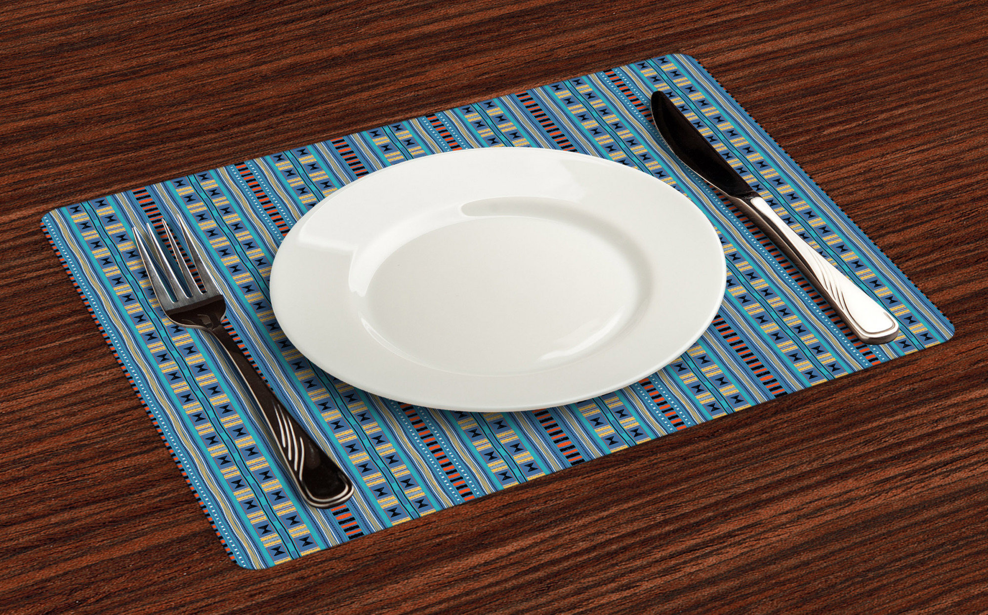 East Urban Home Ambesonne Folk Place Mats Set Of 4, Colourful Abstract ...