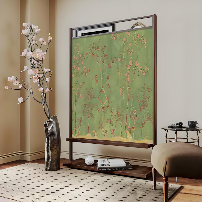Paravent floral sérénité, H 70,87 po x l 55,12 po x P 1,57 po