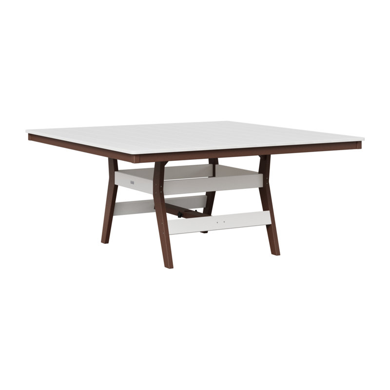 Berlin Gardens Harbour 66" Square Dining Table, Chocolate Brown, White