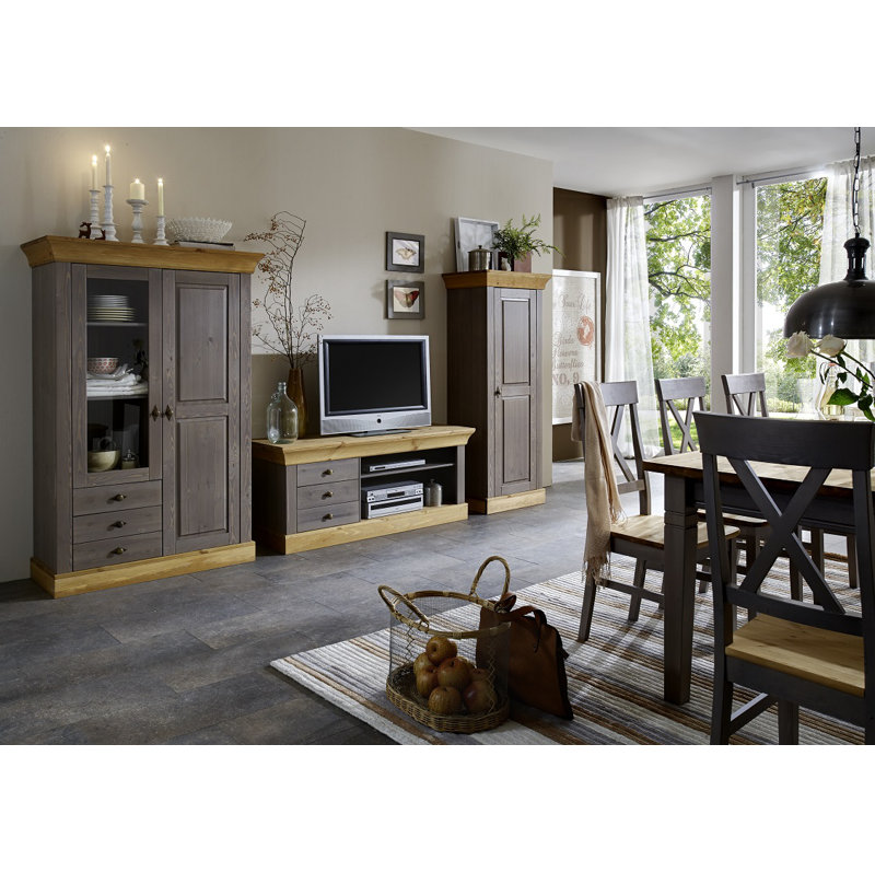 Hojanovice Display Cabinet, Grey/Leach-coloured