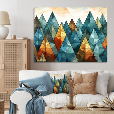 Vert et orange, mosaïque de Noël minimaliste I - art mural minimalisme