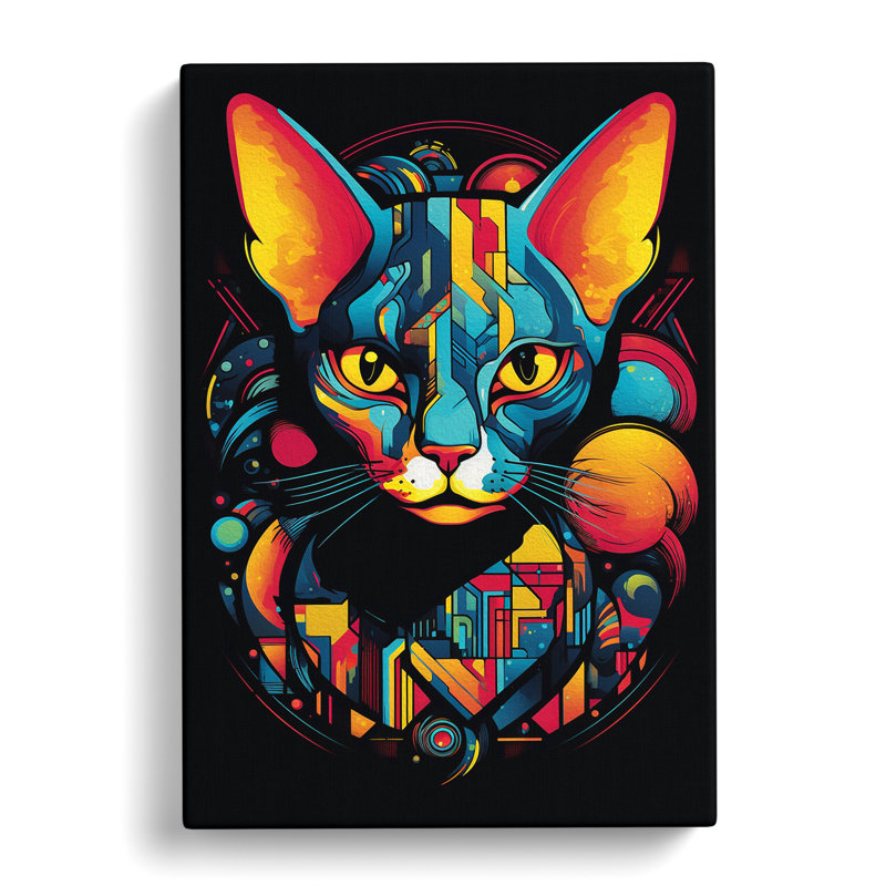 Sphynx Cat Constructivism - Wrapped Canvas Print, 60cm H x 40cm W x 3cm D