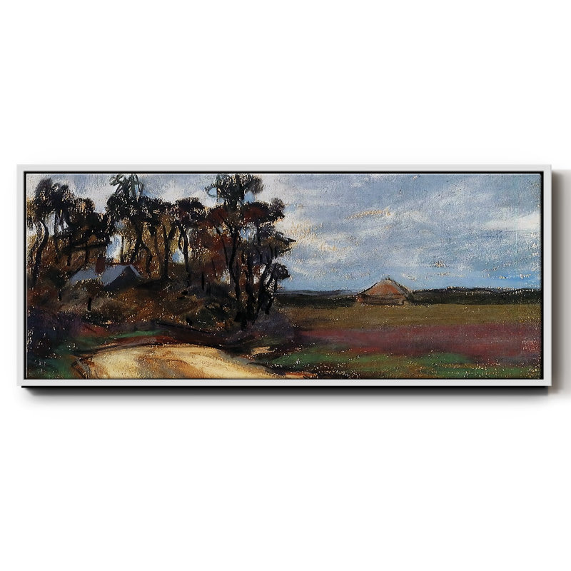 «The Road and the House», reproduction sur toile avec cadre flottant, H 20 po x l 50 po x P 1,5 po, Blanc