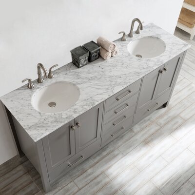 Ebern Designs Karine 72'' Free Standing Double Bathroom Vanity with ...