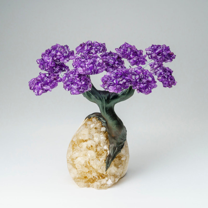 Custom - Genuine Amethyst Clustered Gemstone Tree On Citrine Matrix (The Empowerment Tree)